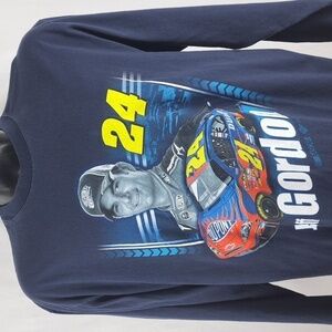 Nascar Jeff Gordon #24 big print w sleeve print blue XL long-sleeved t-shirt